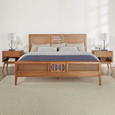 a bed sitting on top of a wooden frame