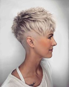 Funky Short Hair, Pixie Cut With Undercut, Spiked Hair, Short Hair Undercut, Super Short Hair, Edgy Short Hair, Blonde Pixie Cuts, Very Short Hair, Short Pixie Haircuts