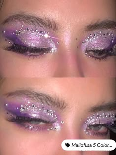 Rhinestone Makeup, Purple Makeup