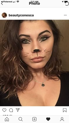 Makeup For Cat Costume, East Cat Makeup Halloween, Woman’s Cat Costume, Kitten Halloween Costume For Women, Adult Cat Makeup, Kitty Cat Costume Women, Kitty Cat Makeup Halloween, Womens Cat Costume Diy, Last Minute Cat Costume