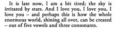 a poem written in black and white with the words, it is late now, i am