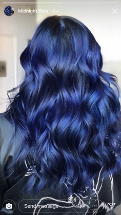 Indigo Blue Hair Color, Blue Melt Hair, Mid Night Blue Hair, Sapphire Hair Color, Deep Blue Hair Color, Midnight Blue Hair Color, Cobalt Blue Hair, Deep Blue Hair, Sapphire Blue Hair