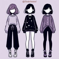 Comfy Outfit Drawing, Cardigan Drawing, Gender Neutral Outfits, Doll Drawing, Fashion Design Patterns