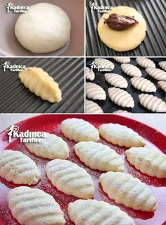 several pictures of cookies being made on the grill and then baked in an appliance