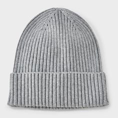 This Ribbed Beanie from Universal Thread™ adds a cozy piece to your winter wardrobe. Made from a knit cotton-recycled polyester blend, this beanie offers your head all-day cozy comfort. Designed in a solid color for easy pairing with any of your cold-weather outfits, the allover ribbed construction adds a touch of chic style. Universal Thread™: Found exclusively at Target. Warm Cotton Hats For Cold Weather, Cozy Ribbed Knit Hats, Cozy Cotton Knitted Hats, Ribbed Cotton Hat For Fall, Cozy Cotton Beanie For Winter, Fall Cotton Ribbed Hats, Fall Ribbed Cotton Hat, Cozy Knit Ribbed Hat, Soft Knit Cotton Beanie For Winter