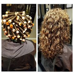 Perms are back!!! Spiral wrap on long hair. #curlyhair #perm #texturedhair #joico Long Hair With Perm, Beach Wedding Hair Accessories, Perm Rods, Beach Wedding Hair, Air Dry Hair