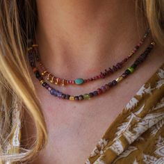 Thulite, labradorite, turquoise, ruby, chrysocolla, Thai silver plated in 22k gold Adjustable 16-18" All natural stones slight variations in color will occur Handmade in CT Riverstone Jewelry Bohemian Gold Emerald Necklace With Gemstone Beads, Adjustable Bohemian Emerald Necklace With Natural Stones, Bohemian Emerald Necklace With Round Beads, Bohemian Emerald Necklace Gift, Turquoise Labradorite Necklace With Natural Stones, Bohemian Labradorite Stone Necklaces, Bohemian Emerald Necklace For Jewelry Making, Bohemian Emerald Necklace With Natural Stones As Gift, Bohemian Emerald Necklace With Natural Stones