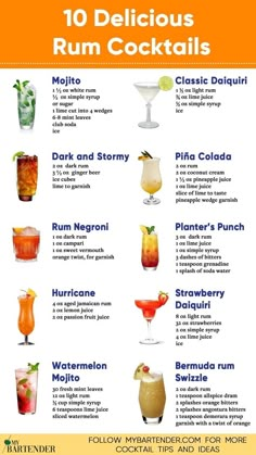 the 10 delicious rum cocktails that are perfect for any type of party or celebration