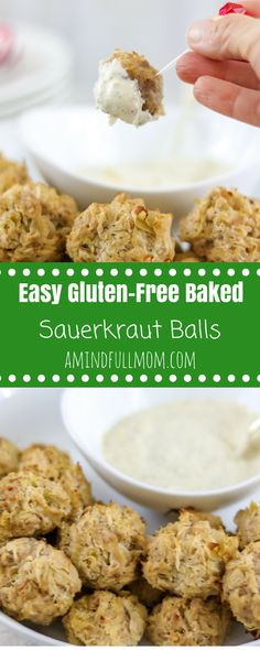 an easy gluten - free baked sauerkraut balls recipe with cream cheese