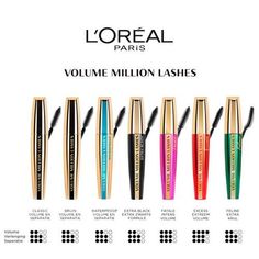 L'Oréal Paris Volume Million Lashes mascarabrown is een volume mascara met een andere dimensieDe borstel van de volume millions lashes mascara is extra flexibel en geeft de wimpers meer volume dankzij de vele borstelhaartjesIedere wimper wordt omhuld vanaf de aanzet aan de uiteinderesultaatmeer volume en perfecte seperatie van de wimpers. Million Lashes Mascara, Mascara Loreal, Rimmel Mascara, Red Carpet Makeup, Lashes Mascara, Mascara Tips, Volume Mascara, Mascara Lashes, Rimmel