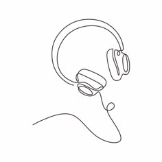 a line drawing of headphones