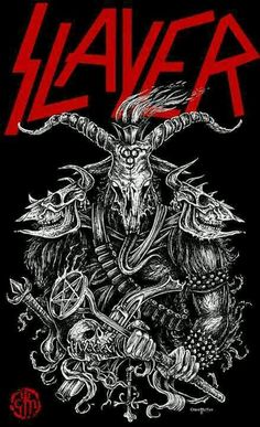 a black and red poster with the words slayer on it