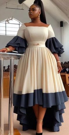 Credit: Vogue Secrets Long Classy Gowns, Church Wears For Ladies, Vitambaa Fashion, African Dresses For Women Classy, Straight Dress Styles, African Dresses For Women Church, Vogue Secrets, Clothes For Church, Ankara Wedding Dress