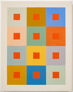 an abstract painting with squares and rectangles