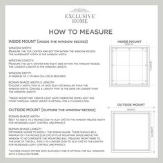 an instruction sheet for how to measure the windows in this window inserting pattern is shown