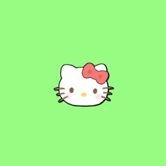 an image of a hello kitty wallpaper on a green background with space for text