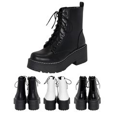 PRICES MAY VARY. 🌟 Step into bold style with these Chunky Lug Sole Combat Lace-Up Boots! 🌈 Designed for the modern woman who values both fashion and comfort. 💪 The 2.5" heel and 1.25" platform provide the perfect lift for all-day wear. 🎉 Lace-up front offers a classic yet edgy look that you can personalize for a perfect fit. 🌟 Side zipper adds both convenience and a fashionable accent. 👢 Versatile and chic, these ankle boots are a must-have for making a bold statement with every step. Step up your style with the Chariot & Co Pure Women's Combat Boots. Featuring a chunky lug sole and classic lace-up design with a convenient side zipper, these boots combine style and functionality. Designed for everyday wear, they offer all-day comfort, making them perfect for busy days on your feet. T Women's Combat Boots, Stylish Shoes For Women, Zipper Fashion, Womens Combat Boots, Zippers Fashion, Bold Style, Edgy Look, Ankle Bootie, Stylish Shoes