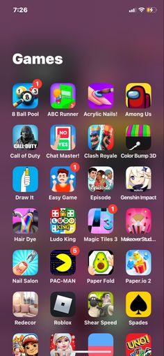 an iphone screen with many different icons on it