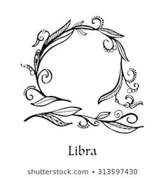 a black and white photo with the word libra written in it's center