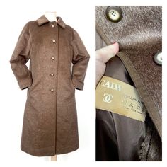 Absolutely exquisite quality vintage overcoat made of lama/alpaca wool by Havela. It's a truly luxury coat, made with attention to detail and with high end finish. Soft and smooth. Classic vintage cut, slightly oversized as for 40DE. Front fastening on brown-beige buttons. Side pockets. Viscose lining.  Absolutely stunning condition. Weight: 1.5kg SIZE: 40DE 12UK Length: 47"/128cm Shoulders: 16"/ 41cm Pit to pit: 19"/48cm Sleeve pit to hem: 60cm Sleeve shoulder to hem: 41cm Vintage Overcoat, Luxury Coat, Vintage Floral Blouse, Alpaca Clothing, Groovy Shirt, Ladies Coat, Coat Classic, Folk Fashion, Cotton Blazer