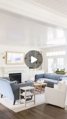 a living room filled with furniture and a fire place in the middle of a room