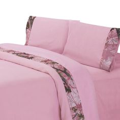 pink camo bedding with matching sheets and pillow cases