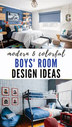 boys'room with blue and white decor