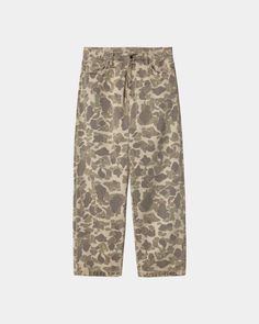 Color: Black (bleached) - The Duck Landon Pant is made from heavyweight cotton denim in a loose tapered fit with a regular waist. The item also features an allover camouflage print with a worn-in finish. An artificial leather Square Label appears on the back. 100% Cotton (organic, Maitland Camo Duck denim), Loose tapered fit, regular waist, Allover print, Back yoke, Zip fly, Artificial leather Square Label Camouflage Straight Leg Jeans For Spring, Casual Camouflage Jeans For Spring, Casual Camouflage Denim Pants, Spring Camouflage Straight Leg Jeans, Carhartt Camo Pants, Hunting Camo Pants, Carhartt Utility Pants, Leopard Print Carhartt Hoodie, Military Camouflage Hunting Pants