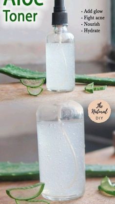 Diy Toner Face, Toner Diy, Diy Skin Toner, Aloe Vera Toner, Diy Toner, Hydrated Skin, Diy Cosmetics, Natural Diy, Skin Toner