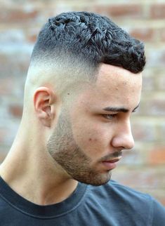 If shorter haircuts are more your style, you’ll like this faded line up. It’s a low maintenance hairstyle that’s still high contrast thanks to the fade. Short High Fade Haircut, Fade Haircut Men, New Mens Haircuts, High Top Fade Haircut, Top Fade Haircut, Military Haircuts, Hairstyles For Teenage Guys