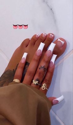 Samariajdavis Nails, Peach French Tip Nails, Baddie Tattoos Shoulder, Nail Cam, 26 Birthday, Acrylic Toe Nails, Big Mama, French Tip Acrylic Nails, Short Square Acrylic Nails