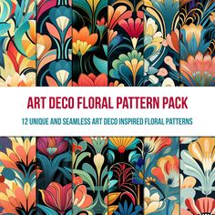 the art deco floral pattern pack