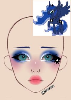 Video Game Inspired Makeup, Sanrio Inspired Makeup, Cartoon Characters Makeup, Princess Makeup Ideas, Twilight Sparkle Makeup, Rarity Makeup, Fluttershy Makeup, Rainbow Dash Makeup, Monster High Inspired Makeup