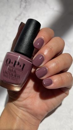 Instagram Maybe Nail Color, Brown Sns Nail Colors, Fall Wine Colored Nails, Transition To Fall Nail Colors, Cool Tone Fall Nails, Pre Fall Nail Colors, Lavender Manicure Ideas, Light Plum Nails, Claydreaming Opi