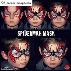 Face Painting Spiderman, Face Painting Boys, Spiderman Face Paint, Spider Man Face Paint, Superhero Face Painting, Face Painting For Boys, Spiderman Face