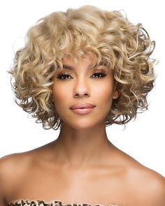 Vivica Fox Wigs Amore Mio Collection Fiber: Heat-Resistant Synthetic Hair Cap Size: Average Overall Length: 10" 10" Medium mixed spiral curl with side skin loose. ➤ Full voluminous style➤ Perfect day to night style | AW-Oakley | Synthetic Wig by Vivica Fox in P2216, Synthetic Hair, Medium Women's Wigs | Best Wig Outlet Curly Bob Wig, Vivica Fox Wigs, Vivica Fox, Ponytail Hair Piece, Best Wig Outlet, Kids Wigs, Curly Bob Wigs, Spiral Curls, Monofilament Wigs