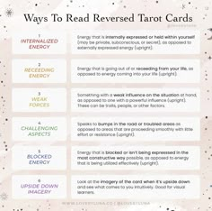 the four ways to read tarot cards