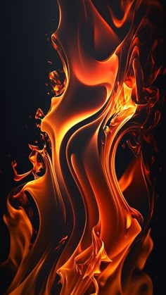 an orange and red fire pattern on a black background