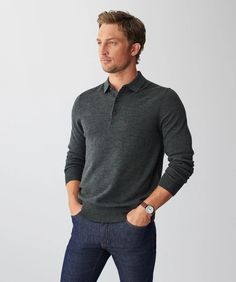 Shop the Merino Knit Polo in Dark Khaki at GAZMAN. Free AU shipping on orders over $100. Afterpay available. Polo Knit, Knitted Polo, Knit Polo, Dark Khaki, Polo Collar, Men's Polo