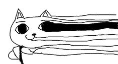 a black and white drawing of a cat