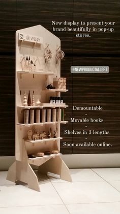 an advertisement for a new display to present your brand beautifully in pop - up stores