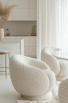 This minimalist white modern kitchen exudes elegance and tranquility. The soft, plush armchairs invite you to sit and relax, while the clean lines and neutral tones create a sense of calm and sophistication. The delicate dried floral arrangement adds a touch of nature, balancing the contemporary design with organic warmth.  Elevate your living space with stunning AI-generated interior design imagery. Reach out to me for bespoke aesthetic images tailored to your unique vision. Let’s create something beautiful together. Bespoke Aesthetic, Aesthetic Content Creator, Plush Armchair, Bar Restaurant Interior, Aesthetic Studio, Aesthetic Neutral, Aesthetic Content, Minimalist White, Aesthetic Minimalist