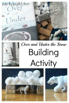 there are pictures of different activities to do with the snowman and polar bear theme