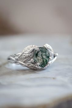 Elvish Ring, Tree Branch Ring, Agate Wedding Ring, Eden Garden, Ring Tree, Nature Engagement Ring, Unique Promise Rings, Agate Wedding, Nature Inspired Engagement Ring