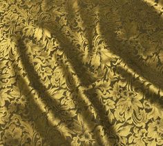 Gold Baroque Scroll - Silk Jacquard Fabric Whimsical Branding, Hedda Gabler, Silk Texture, Fabric Styles, Silk Chiffon Fabric, Silk Velvet Fabric, Gold Baroque, Baroque Art, Floral Damask