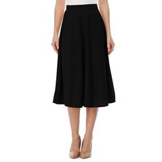 Product Description: The Women's Casual Flared High Waist Solid Midi Bottom Skirt is a versatile and elegant piece that can be dressed up or down for a variety of occasions. Made from a high-quality fabric, this skirt features a flattering flared design that is both feminine and stylish. Size Chart(Inches) / HSK00687 S => Length: 30 / Waist: 24.5 M => Length: 30.2 / Waist: 25 L => Length: 30.4 / Waist: 25.5 XL => Length: 31 / Waist: 27 2XL => Length: 31.2 / Waist: 27.5 3XL => Length: 31.4 / Wais Flared Midi Skirt, Long Skirt Casual, Moa Collection, Midi Flare Skirt, Fit And Flare Skirt, High Waist Fashion, Work Wear Women, Womens Basic, Flowy Skirt