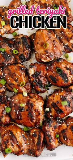 grilled chicken with sesame seeds and green onions