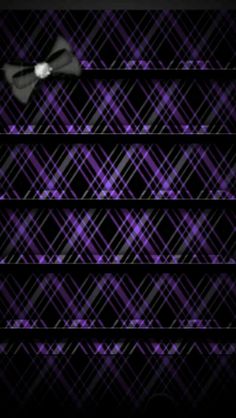 purple and black wallpaper with a bow tie