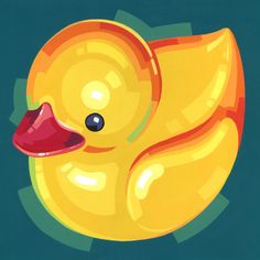 a painting of a yellow rubber ducky