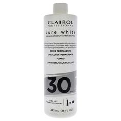 Clairol professional clairoxide clear liquid developer provides a translucent liquid gel consistency for predictable hair color and lightening results every time. Pure White is a line of dedicated cream developers to be used with permanent colors and all powder and liquid lighteners. It is an ideal partner for various developing needs and is prepared in 30 volumes to provide consistent, predictable results. Wella Color Charm, Liquid Hair, Professional Hair Color, Clear Liquids, Wella Color, Brittle Hair, Care Skin, Hair Fragrance, Gift Sets